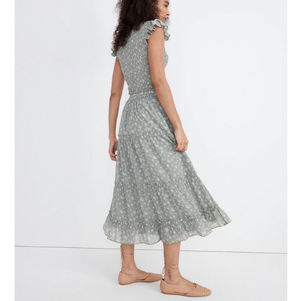 Madewell Pull-on Ruffle Tiered Maxi Skirt in Cottage Garden Size S (NWT)